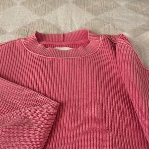 Aerie Vibrant Pink Crew Neck Sweater